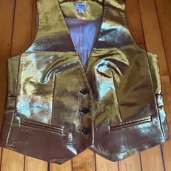 Christopher John Rogers x J. CREW gold lame vest size 2 - Picture 4 of 5